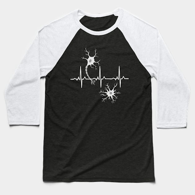 EKG Neuron Neuroscience lover Baseball T-Shirt by RosArt100